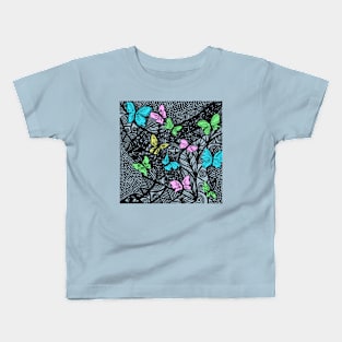 “Carpe Diem” Zentangle Art With Pastel Butterflies Kids T-Shirt